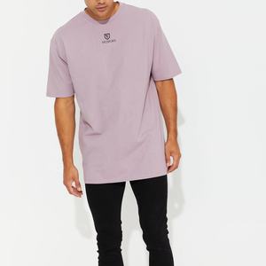 T-shirt uni en coton à épaules tombantes, style sportif, streetwear, hip-hop, taille régulière, vente en gros - Product Image 4