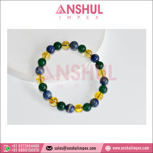 Fabricante Indio de Pulseras de Cristal de Primera Calidad con Diseño Elegante que Promueve la FELICIDAD, Pulsera de Meditación con Piedras Preciosas Curativas - Product Image 3