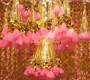 Flores de Seda Gota, Encaje, Forma de Cono, Estilo Ramillete, Hechas a Mano, 18 Pulgadas, Colores Surtidos, Borla Colgante para Boda, Decoración de Interiores - Product Image 1