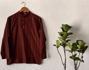 100% Cotton Nepali Ethnic Yoga <b>Kurta</b> Comfortable & Breathable Full Sleeve Tunic Shirt for <b>Indian</b> & Pakistani Yoga Clothing - Product Image 1