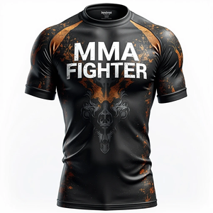 Protector de sarpullido MMA personalizado para mayor comodidad con mangas cortas completas y kimono de Jiu Jitsu de rendimiento de alta calidad - Product Image 4