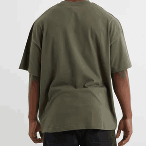 เสื้อยืดคอกลมผู้ชาย แขนสั้น ผ้าเทอร์รี่รักษ์โลก ทรงหลวม ไหล่ตก สไตล์ใหม่ ทรงครอป ซักแบบ Stone Washed 250gsm ผ้าฝ้าย 100% - Product Image 2