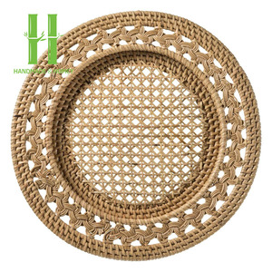 Producto caliente, placas de cargador de ratán marrón Natural, OEM, tamaños personalizados, variedad de colores, mantel de ratán hecho a mano para decoración de mesa - Product Image 4