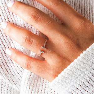 หน่วยการผลิตเปิดบาร์ข้อมือสไตล์ที่เรียบง่ายแหวนแต่งงานกับห้องปฏิบัติการที่ปลูกเพชรได้รับการรับรองรอบ CVD แหวนเพชรเครื่องประดับปรับ - Product Image 6