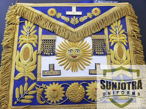 ผ้ากันเปื้อนชุดเดรสแกรนด์มาสเตอร์ที่มีคุณภาพดีที่สุดปักด้วยมือบนหนังจริงกรุณาเรียกร้องราคาสำหรับการปักต้นแบบผ้ากันเปื้อนอิฐ - Product Image 2