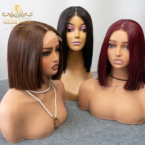 BEST SELLING PRODUCT: Top bob Wig Hair Extension Bone Straight <b>Lace</b> <b>Closure</b> Middle Part 8-10 Inches Various Color - Product Image 6