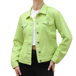 Chaqueta vaquera de calidad superior para mujer, transpirable, de manga larga, a prueba de viento, High Street 2025, chaqueta vaquera personalizada para mujer - Product Image 2