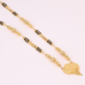 Pendentif Mangalsutra pour femmes traditionnelles plaqué or cuivre laiton Chapado bijoux de saison de mariage avec Oro Laminado - Product Image 2