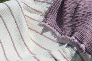 Manta Ligera de Muselina 100% Algodón Súper Suave, Tejida a Rayas, Estilo Europeo-Americano, para las Cuatro Estaciones, de 7 Capas de Gasa - Product Image 3