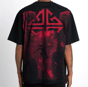 Camiseta con gráfico gótico de gran tamaño personalizada, Camiseta de algodón pesado Unisex Vintage con estampado de calavera de Hip Hop, camisetas personalizadas Premium - Product Image 4