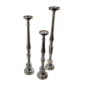 Juego de 3 candelabros de aluminio con luz en T alta, centro de mesa de piso de boda, pilares de cera de iluminación para decoración de eventos en casa - Product Image 1