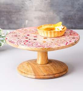 Support à pizza rond en bois fait main vaisselle élégante pour le dessert servant des ustensiles de cuisine durables outil de cuisson support à pizza élégant - Product Image 2