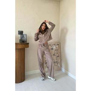 Camel Ince Kadife Takim - Camel - Product Image 1