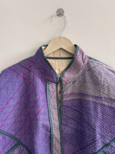 Indian Handmade Quilted Cotton <b>Kantha</b> <b>Jacket</b> For Women Crop <b>Jacket</b> - Product Image 4