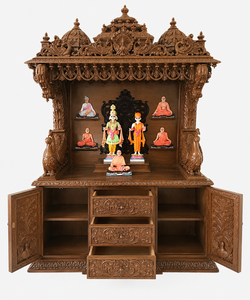 Latest Teak Wooden Pooja Mandir Designs Teak Wood Pooja Mandir Manufacturer & Export Unit Wholesale Wooden <b>Temple</b> Supplier - Product Image 5