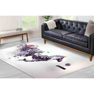Tapis à imprimé zèbre réaliste : Décoration moderne pour salon, tapis fin non tissé - Product Image 4
