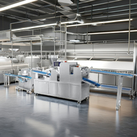 La nouvelle ligne de production de petits pains et de boulettes de pain cuits à la vapeur comprend un mélangeur de machine à pain et un stérilisateur alimentaire pour le traitement de la farine