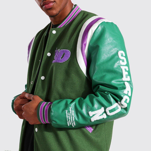 เสื้อแจ็กเก็ตเบสบอลผ้ากำมะหยี่ปกตั้งขนาดใหญ่สำหรับผู้ชายมีลายพิมพ์ดิจิตอลสไตล์ทีมตัวแทนออกแบบโลโก้ได้ตามต้องการสำหรับฤดูหนาว - Product Image 5