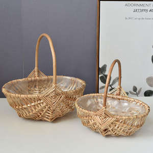 Cesta de Flores Tejida a Mano de Ratán para Floristería, Embalaje Floral, Jardín - Product Image 3