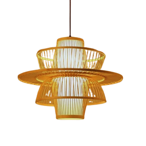 โคมไฟระย้าหวายทำด้วยมือจากไม้ไผ่ดีไซน์แบบดั้งเดิมสำหรับตกแต่งในร่มกลางแจ้งห้องนั่งเล่นห้องครัวระเบียง - Product Image 6