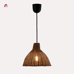 Lámpara de Techo Tejida de Ratán Vintage, Lámpara Colgante Antigua, Bombilla E27 para Restaurante - Product Image 2