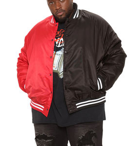 แจ็กเก็ตผ้าซาตินสำหรับผู้ชายเสื้อแจ็คเก็ตผ้าซาตินสำหรับใส่ลำลองกันลมย้อมสีล้วนพร้อมโลโก้และลายตัวอักษรสำหรับเลตเทอร์แมน - Product Image 4