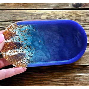 Plateau décoratif en résine de plusieurs couleurs, organisateur de cosmétiques, décoration d'intérieur, plateau ovale en résine, plateau de coiffeuse, haute qualité - Product Image 1