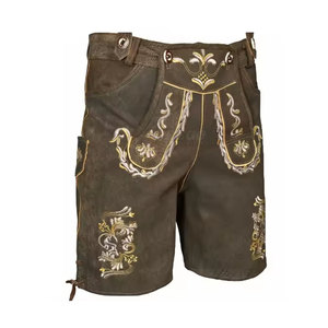 กางเกงขาสั้นหนังผู้หญิงสไตล์บาวาเรียนสำหรับเทศกาลอ็อกโทเบอร์เฟสต์ของเยอรมัน ปรับแต่งลายปักได้ สำหรับฤดูใบไม้ผลิ ความยาวระดับเข่า ระบายอากาศได้ดี - Product Image 5