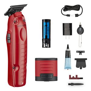 Tondeuse à cheveux rouge haute performance professionnelle pour barbier, rechargeable, batterie 2500 mAh, lame en acier inoxydable, réglable, style français - Product Image 5