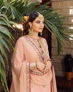 Collection de robes de mariage et de soirée pour femmes, Dhoti et Salwar Kameez Punjabi de designers indiens et pakistanais, style Bollywood, 6007 - Product Image 2