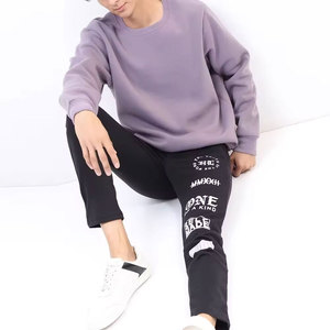 Men's Solid <b>Purple</b> Knitted Crew Neck Pullover Regular Fit Casual Sweatshirt Autumn Wear - Product Image 3