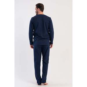 Conjunto de Pijama de Manga Larga con Cuello Redondo y 2 Hilos para Hombre CEPLI - Azul Marino - Azul Marino - Product Image 5