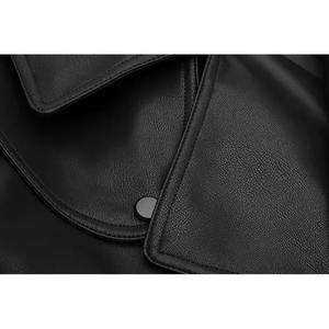 Veste en cuir PU pour femme printemps automne Manteau en cuir de moto coupe-vent décontracté pour femme - Product Image 4