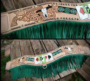 ชุดอุปกรณ์อานม้าแบบตะวันตกน้ำหนักเบาออกแบบได้ตามต้องการหนังแท้บูลเฮดโป๊กเกอร์หนังวัวปกอก - Product Image 2