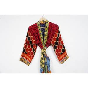 Robe Kimono en Soie Florale Vintage pour Femme - Chemise de Nuit Bohème avec Fermeture à Cordon, Séchage Rapide et Respirante - Product Image 2