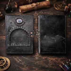 Diario de Cuero Hocus Pocus Ojo Turco, Libro de Sombras Hecho a Mano, Grimorio de Brujería Cosido Vintage, Libro de Hechizos Gótico - Product Image 3
