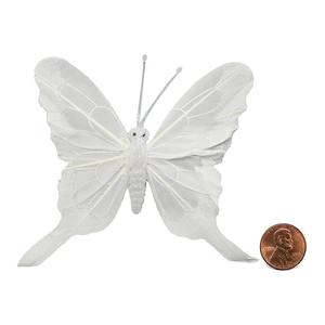 4 White Butterfly Christmas Ball & <b>Tree</b> Ornaments Decor - Product Image 5