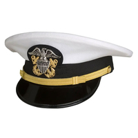 Insignia personalizada Navy Peak Caps Sombrero de calidad premium Hecho en fábrica Sombrero con visera Gorra ceremonial marinero con estilo ajustable