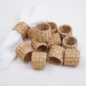 Moins cher prix titulaires rond de serviette en gros tableau dîner décor jacinthe d'eau de paille serviettes titulaire anneaux - Product Image 4