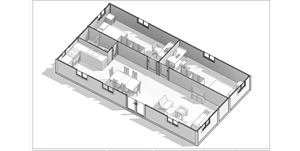Vista Bode – Casa Contenedor Expandible de 40' |   2 Dormitorios |   Baño completo, cocina, sala de estar |   Casa Modular Pequeña 775 SF - Product Image 3