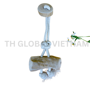 Jouet à mâcher pour chien en bois de café avec corde en coton, jouet pour chien naturel durable, fabriqué au Vietnam - Product Image 2