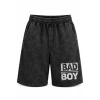 Pantalones Cortos Casuales para Hombre Bad Boy, 100% Algodón, Cintura Elástica, Logotipo Frontal, Tejido Transpirable, Estilo de Longitud Media