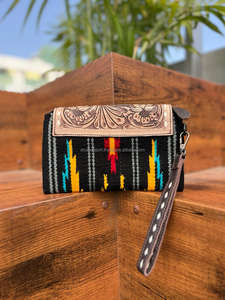 Nuevo estilo occidental mano Tooled cuero sillín manta muñequera embrague alta calidad cosido a mano monedero multiuso mujeres carteras - Product Image 4