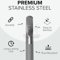 Pousse-cuticules double tête en acier inoxydable, nettoyeur d'ongles professionnel, personnalisable pour salon de beauté, soin des ongles, marque privée