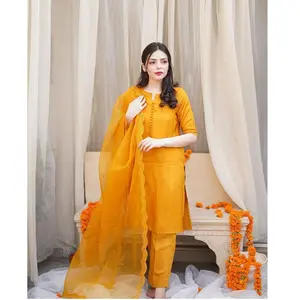 Indian Pakistaanse Wedding Party Wear Vlakte Salwar Kameez Met Cutwork Dupatta Vrouwen Online Winkelen Op Wholesale Tarief Van India