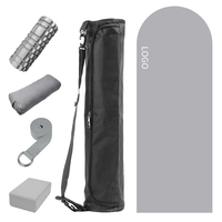 Ensemble de tapis de yoga blocs de yoga roses et sangle taille de voyage rouleau en mousse de densité de qualité et différents niveaux de résistance bande élastique