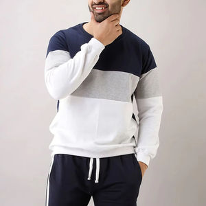 เสื้อสเวตเตอร์คอกลมของผู้ชายผ้าคอตตอนผสมแบบสวมหัวระบายอากาศได้ดีมีหลายสีให้100% โลโก้ออกแบบได้ตามต้องการ - Product Image 3