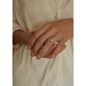 Provence Diamond <b>Crown</b> Ring Stylish Stainless Steel <b>Silver</b> with Gold Rhodium Plating Trendy Geometric Cut Diamond for Engagement - Product Image 2