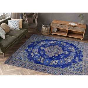 Tapis imprimé floral vibrant, intérieur, antidérapant, bohème, turc, tapis en velours de luxe - Product Image 1