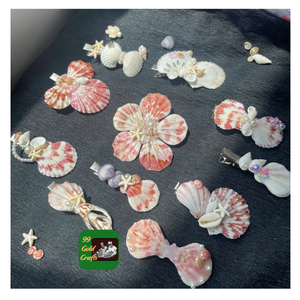COASTAL THEME SEASHELL <b>HAIR</b> CLIP HANDMADE ACCESSORY FOR BEACH BRIDES VACATION LOOK OR EVERYDAY CASUAL <b>STYLE</b> - Product Image 3